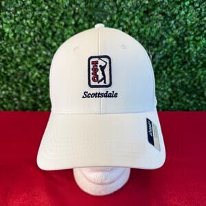 TPC Scottsdale Golf Hat Adjustable Strapback Cap White Phoenix Open Logo Hat